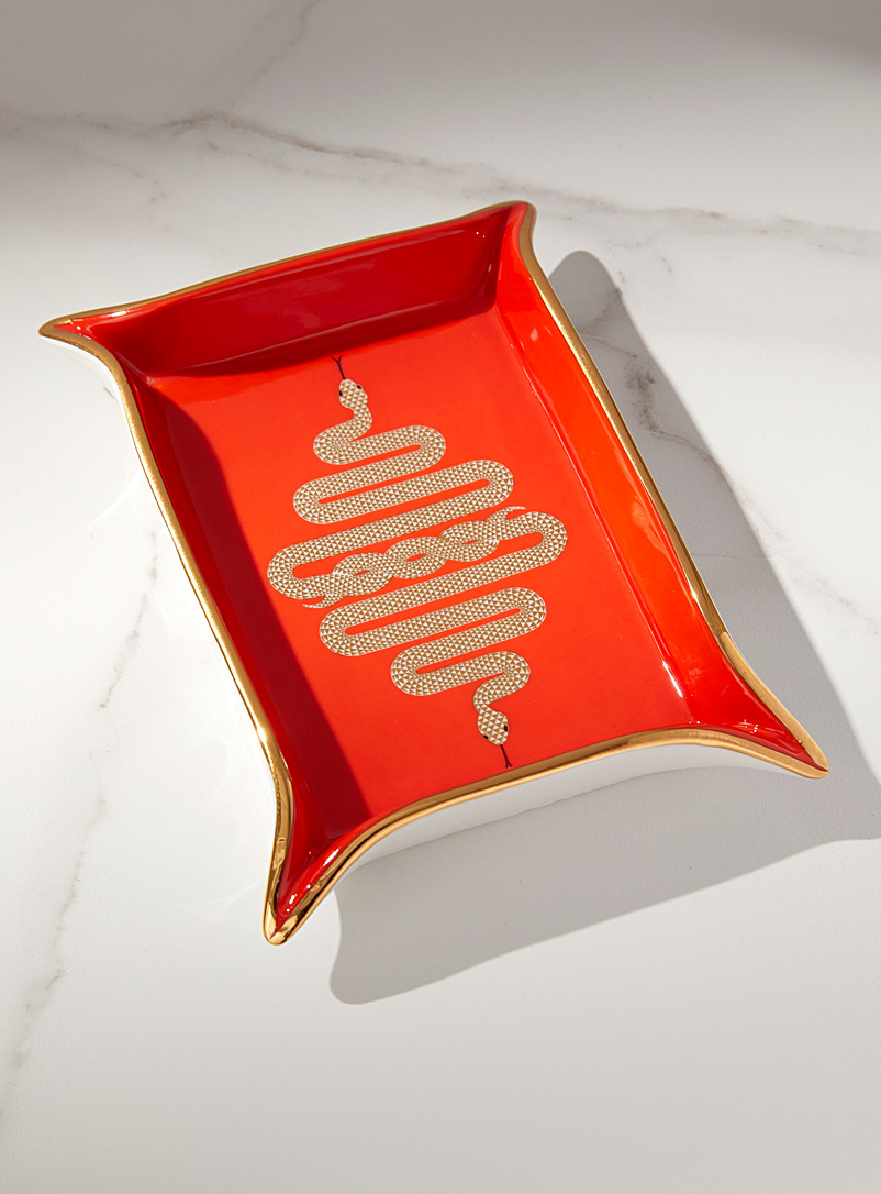 Jonathan Adler Orange Snake porcelain tray for men
