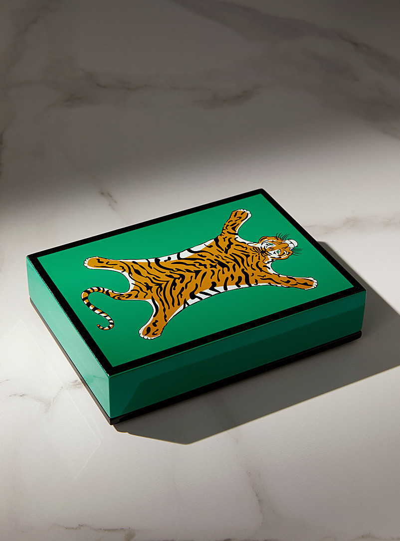 Jonathan Adler Assorted Tiger lacquered playing cards box set for men