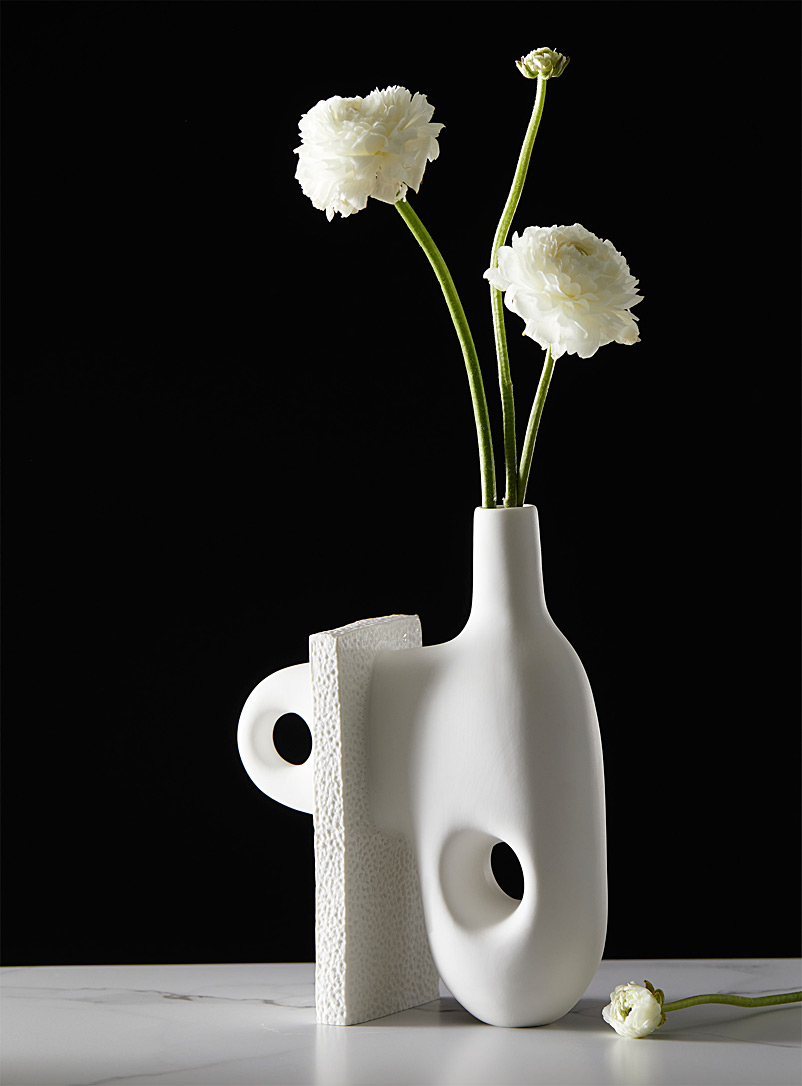 Jonathan Adler White Small Paradox sculptural vase for men
