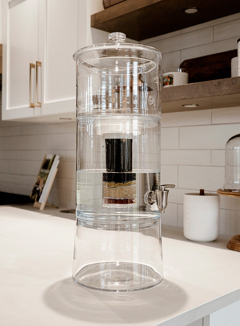 Aquaovo Transparent PURGLASS filtered water dispenser 1-year starter kit