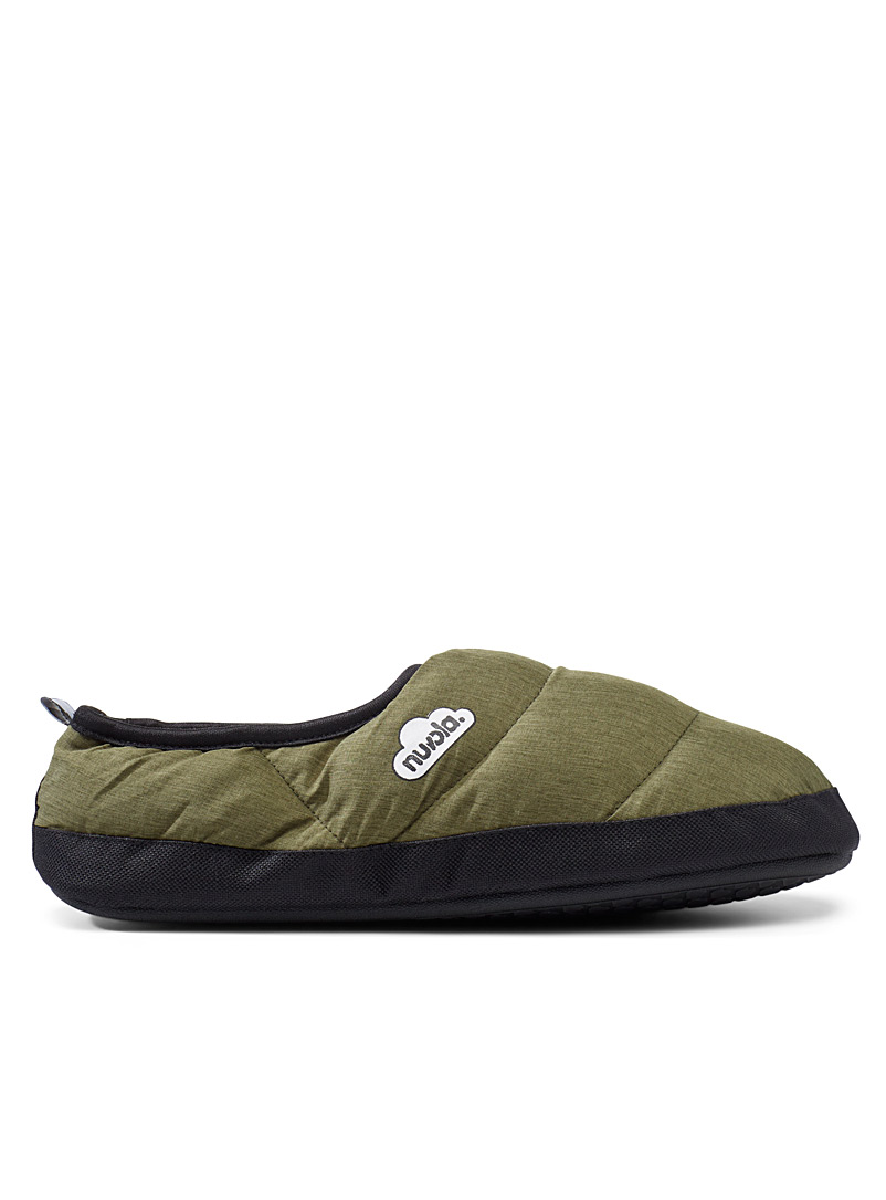 Nuvola Mossy Green Clasica khaki quilted slippers Men for men