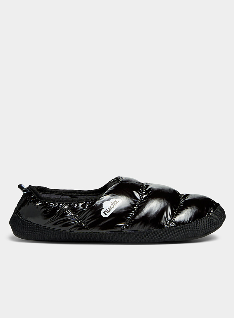 Nuvola Black Clasica glossy quilted slippers Men for men