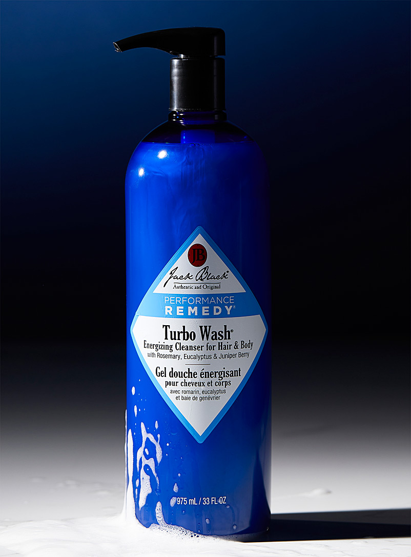Jack Black Blue Turbo Wash energizing cleanser for hair and body for men