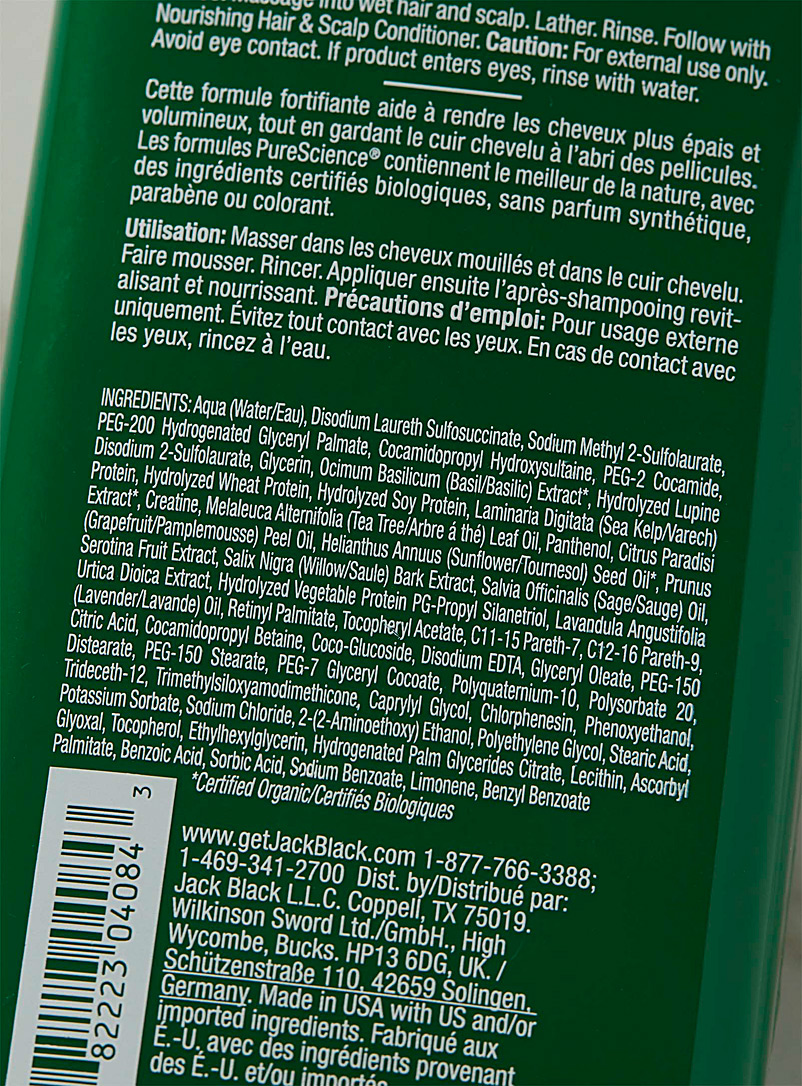 Jack Black Green True Volume thickening shampoo for men