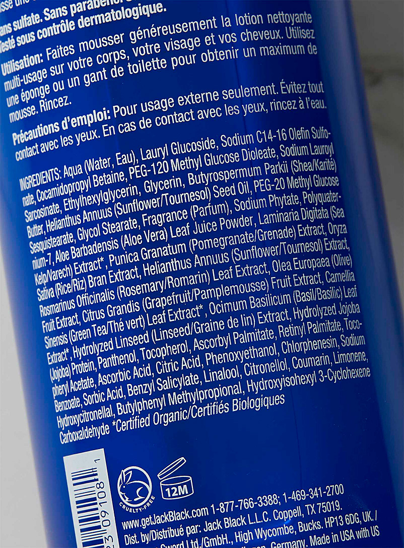 Jack Black: La lotion nettoyante multiusage Bleu pour homme