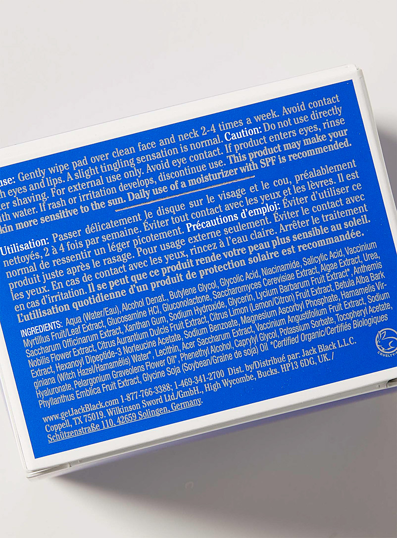 Jack Black: Les disques multiacide resurfaçants Power Peel Bleu pour homme