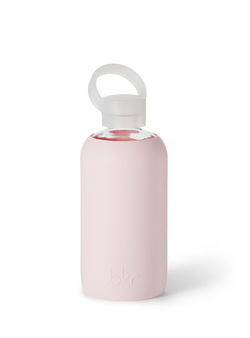 Bkr: La petite bouteille réutilisable en verre et silicone Rose pour femme