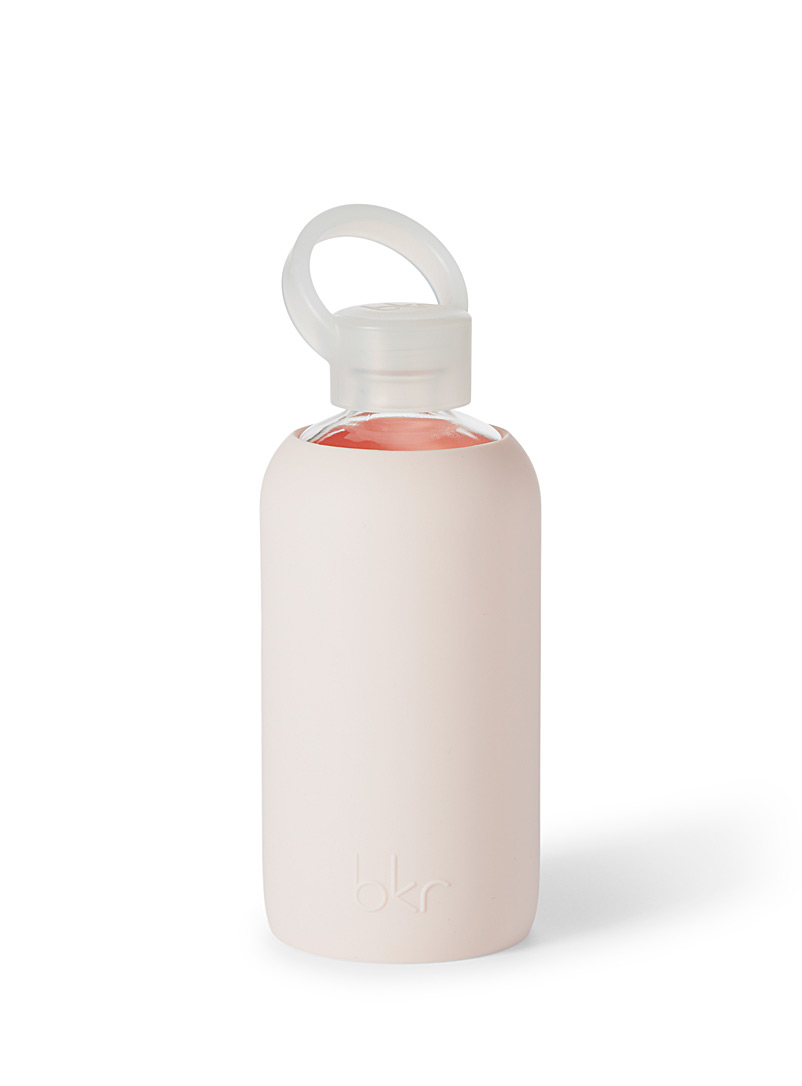 Bkr: La petite bouteille réutilisable en verre et silicone Vieux rose pour femme