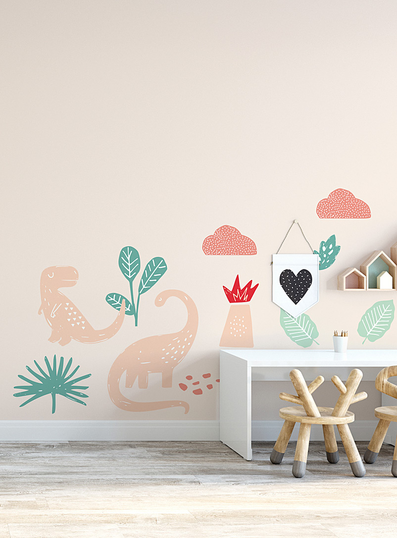 Meraki Assorted pink Dinomania wall decals In collaboration with artist Marie-France Auger
