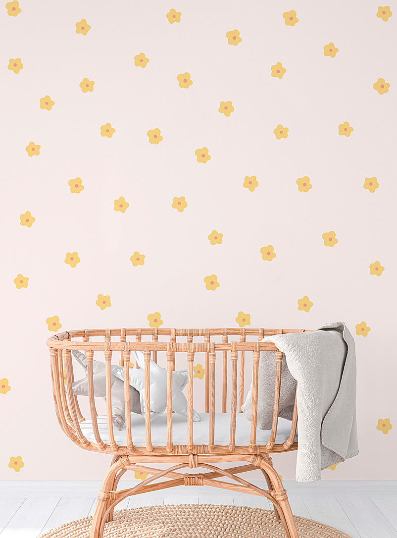 Meraki: Les autocollants muraux Fleurettes coquettes Ensemble de 72 pi&egrave;ces Orange
