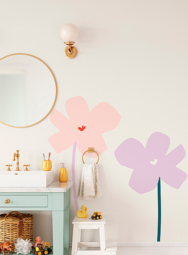 Giant flowers wall stickers Set of 2