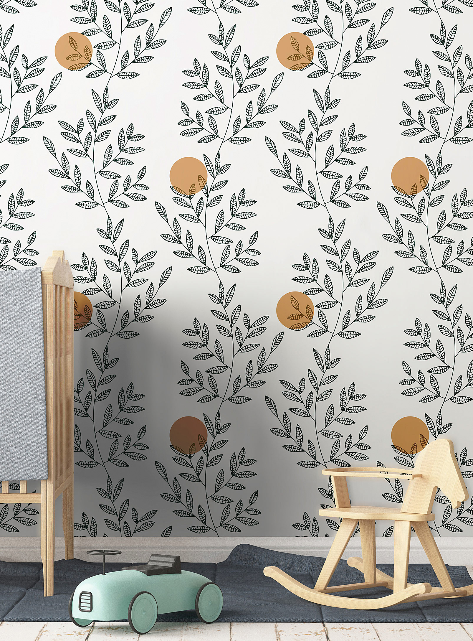 Meraki Eucalyptus Grimpant Self-adhesive Wallpaper Strip In White
