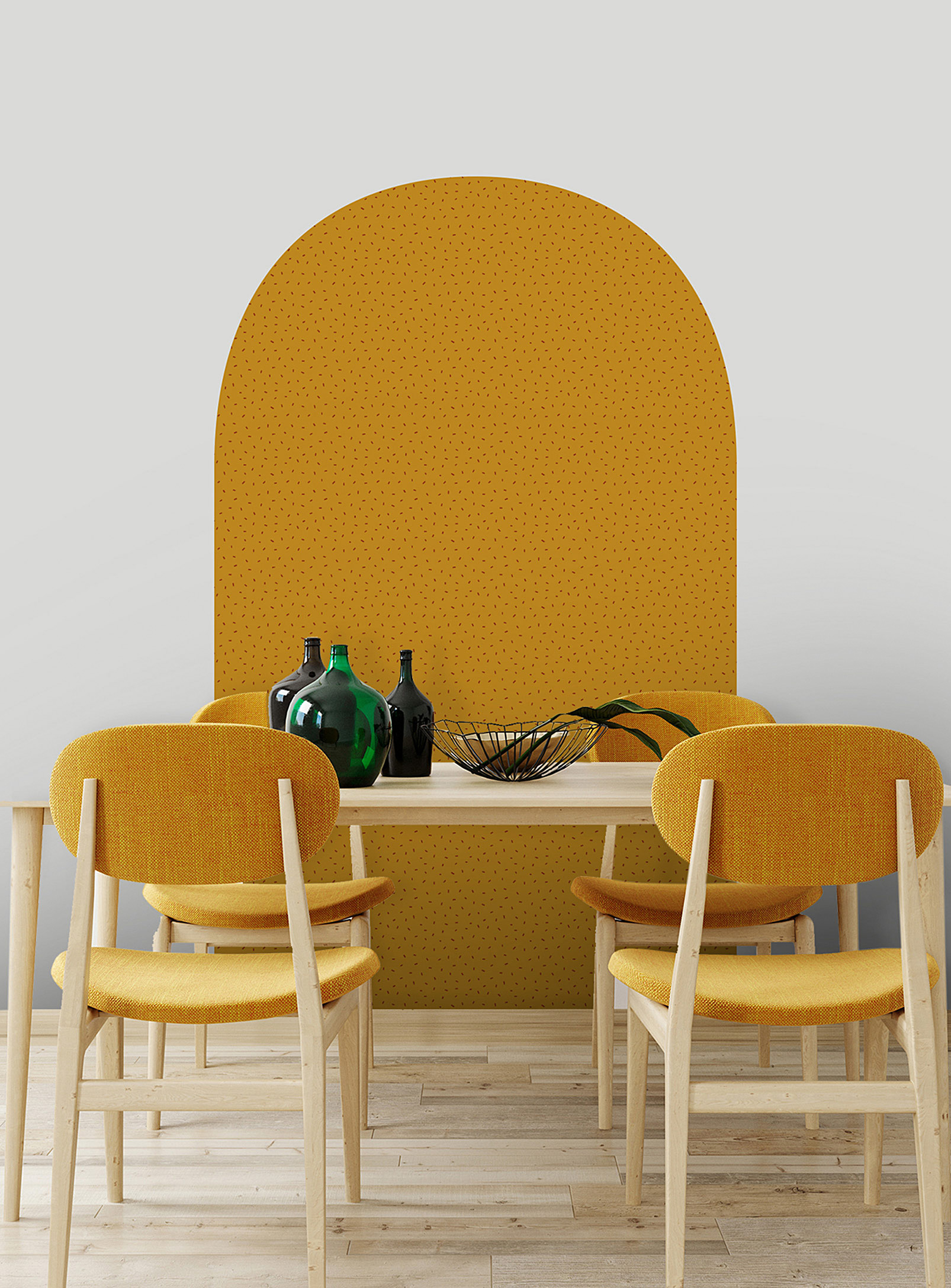 Meraki L'arche De Noé Pop Wall Decal In Collaboration With Artist Marie-france Auger In Dark Yellow