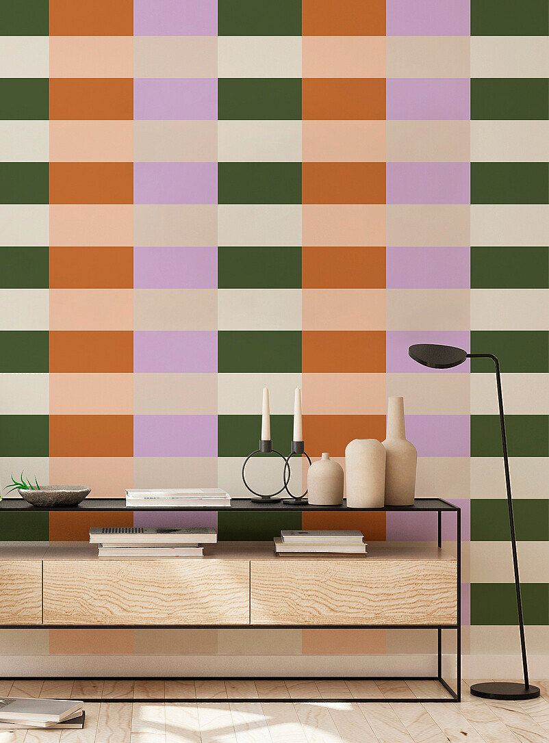 Retro Station self-adhesive wallpaper strip product image (primary)