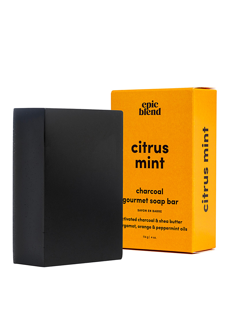 Epic Blend: Le savon en barre au charbon menthe citronnée Orange pour homme
