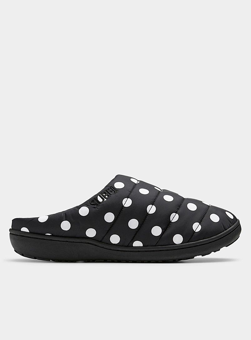 Subu Black Permanent dot mule slippers Men for men