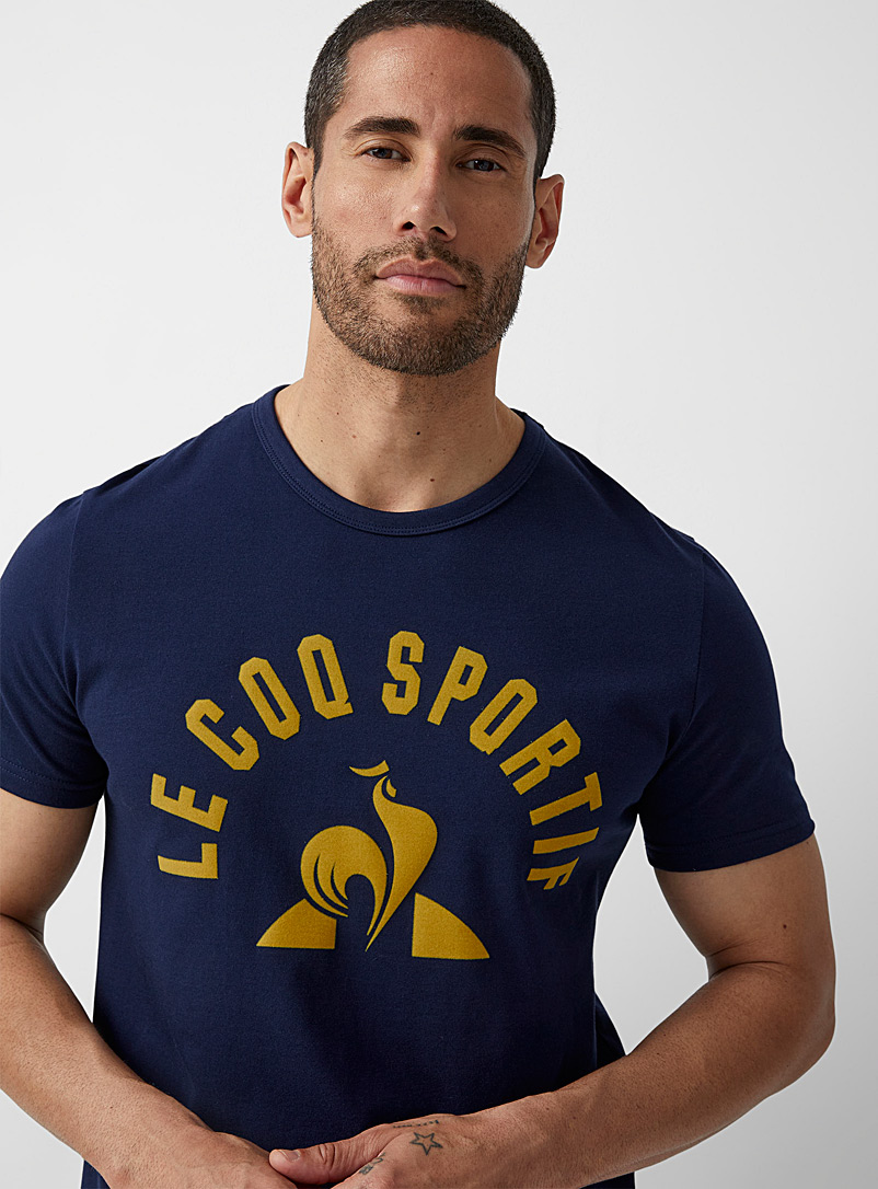 Le coq sportif: Le t-shirt logo façon velours Marine pour homme