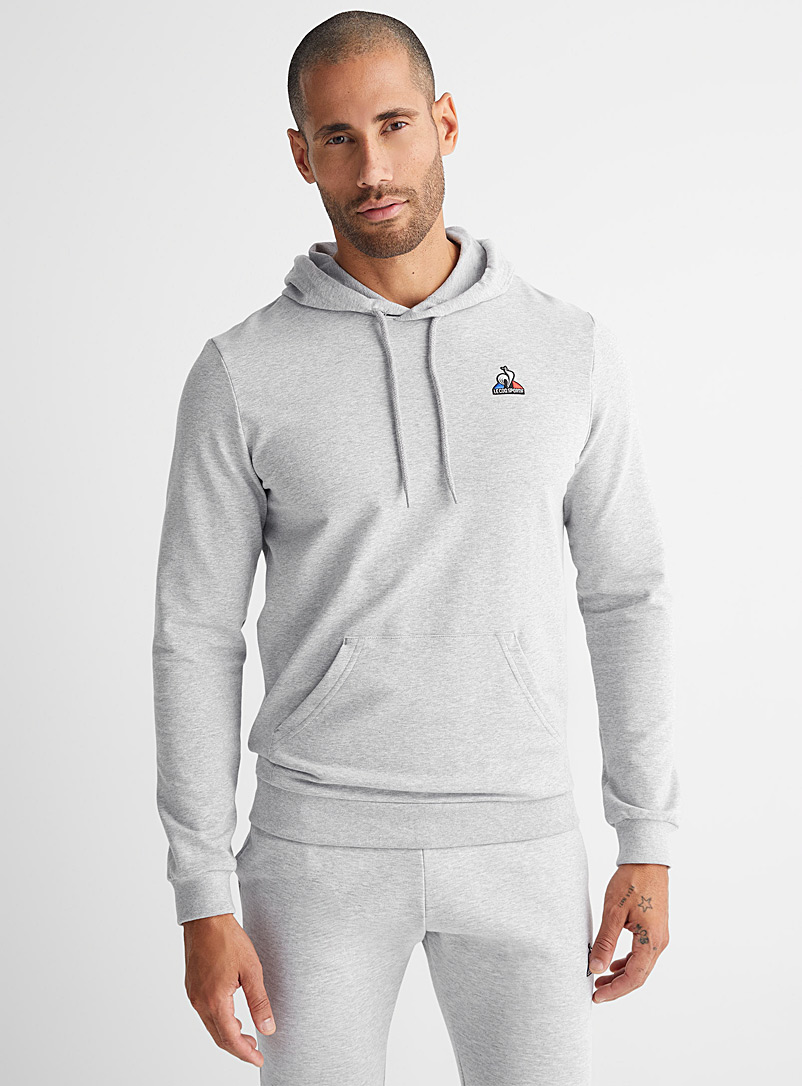 Le coq sportif Grey Logo emblem hoodie for men