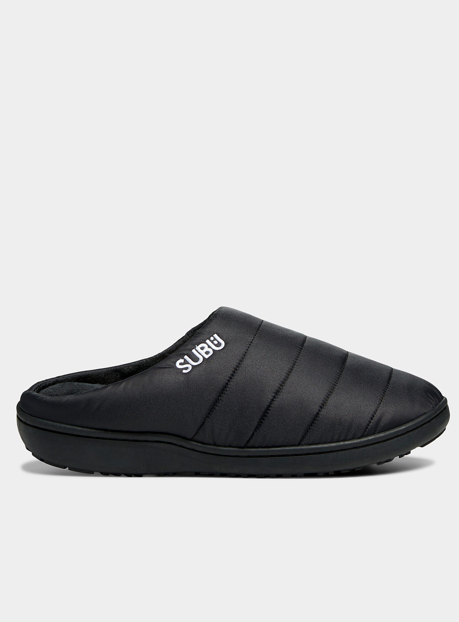 Subu Permanent Quilted Mule Slippers Men In Black