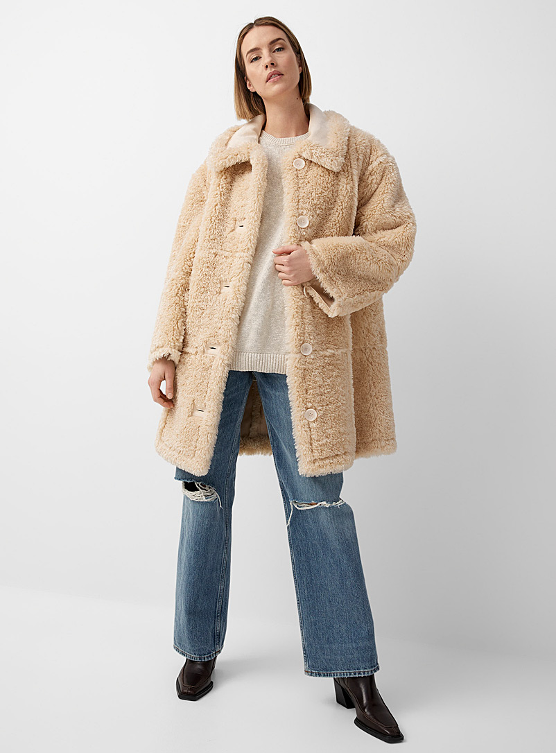 manteau effet laine