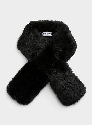 Écharpe En Fourrure Naturelle Grise Apostrophe - Neuf Sans étiquette, Idéal Pour Soirée Ou Cocktail, Accessoire Luxe Femme