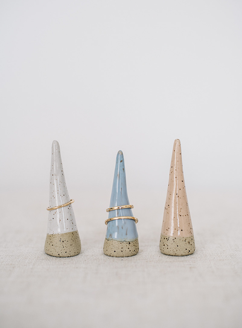 SarahBeePottery Assorted Flecked stoneware ring cones Set of 3