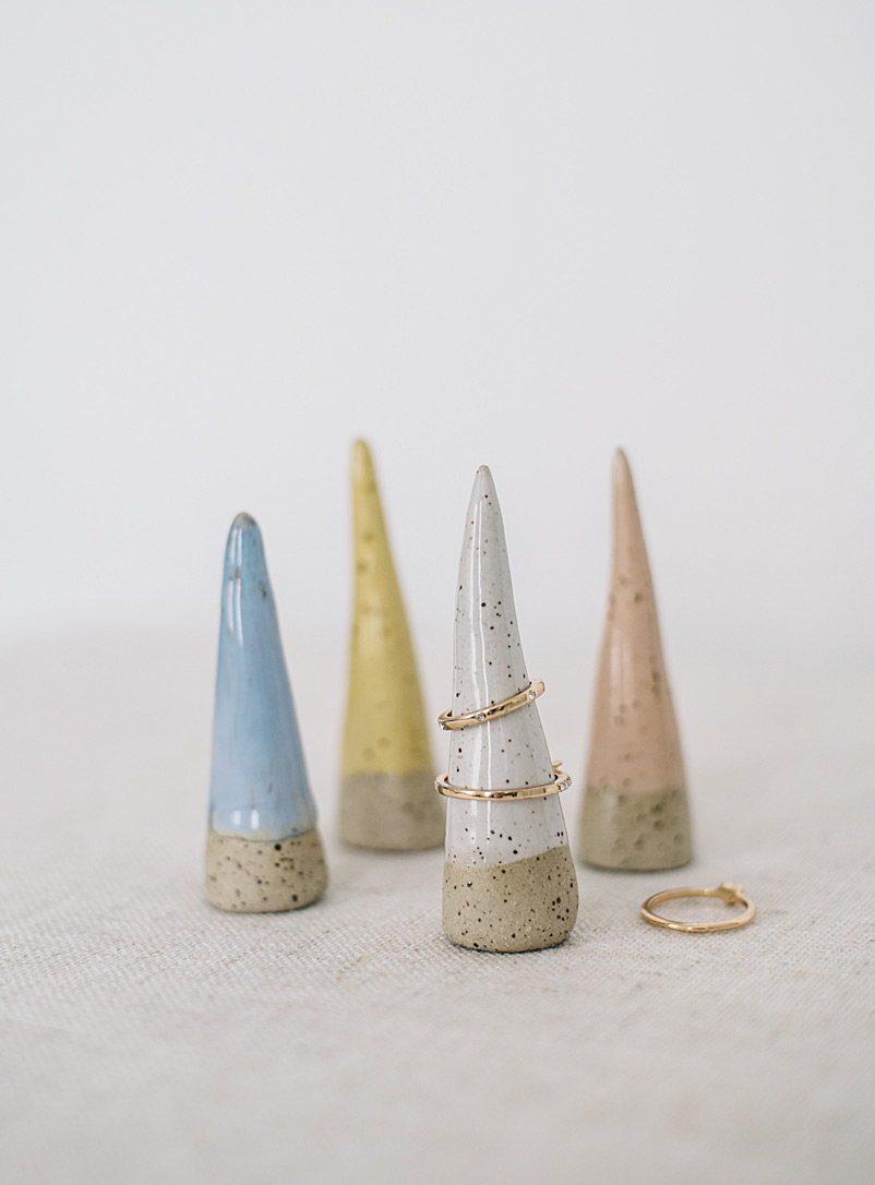 SarahBeePottery Assorted Flecked stoneware ring cones Set of 4