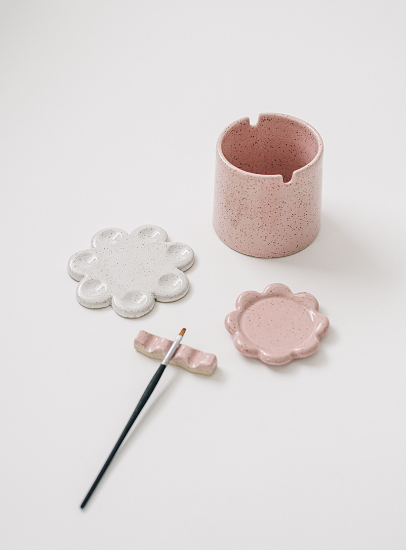 SarahBeePottery Pink Floral palette stoneware painting set Fabrique 1840 exclusive colours