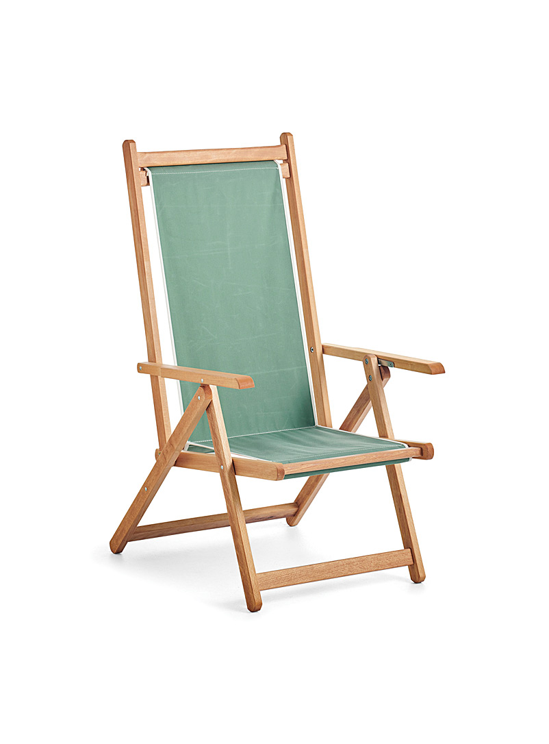 Basil Bangs Ecru/Linen Solid wood outdoor lounge chair