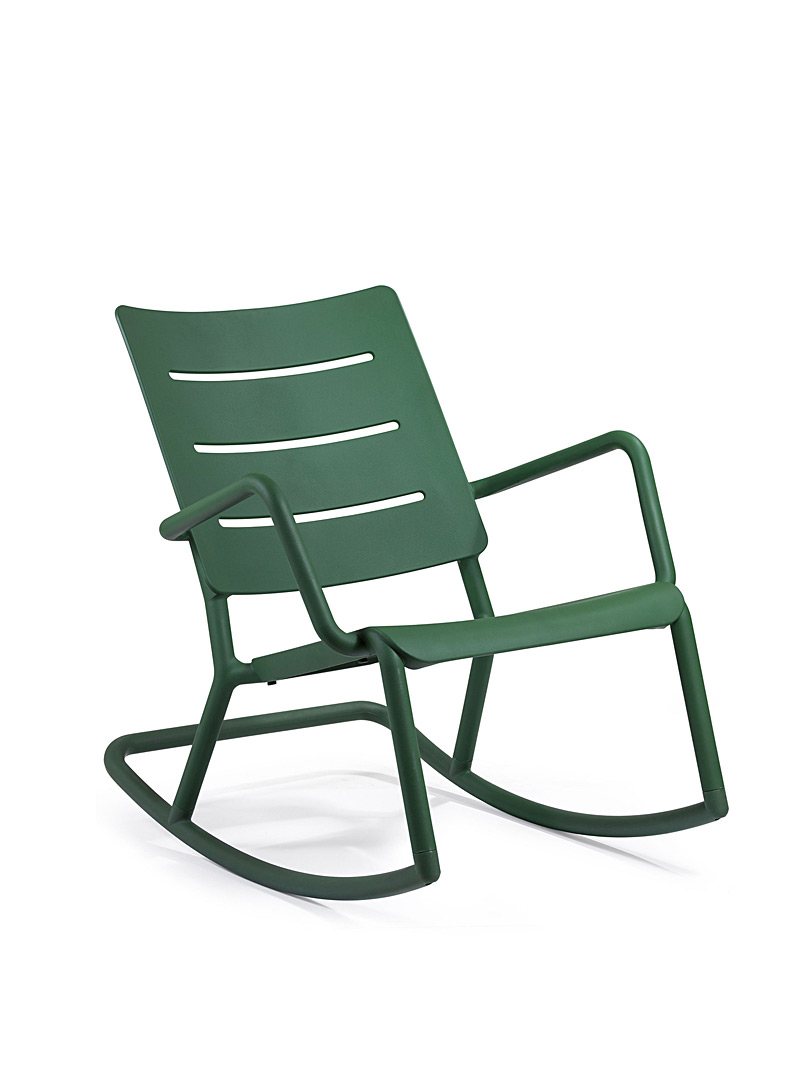 TOOU: La chaise berçante pour l'extérieur Outo Vert foncé-mousse-olive
