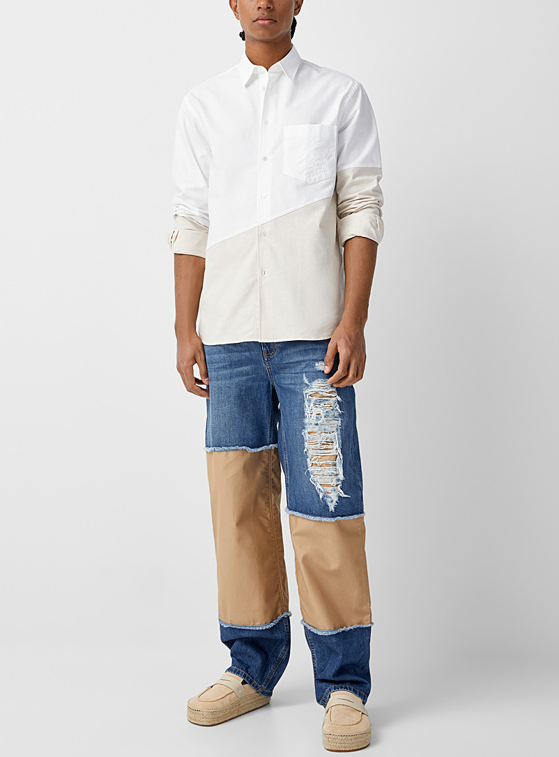 JW Anderson: Le jean ample blocs coton Bleu pour homme