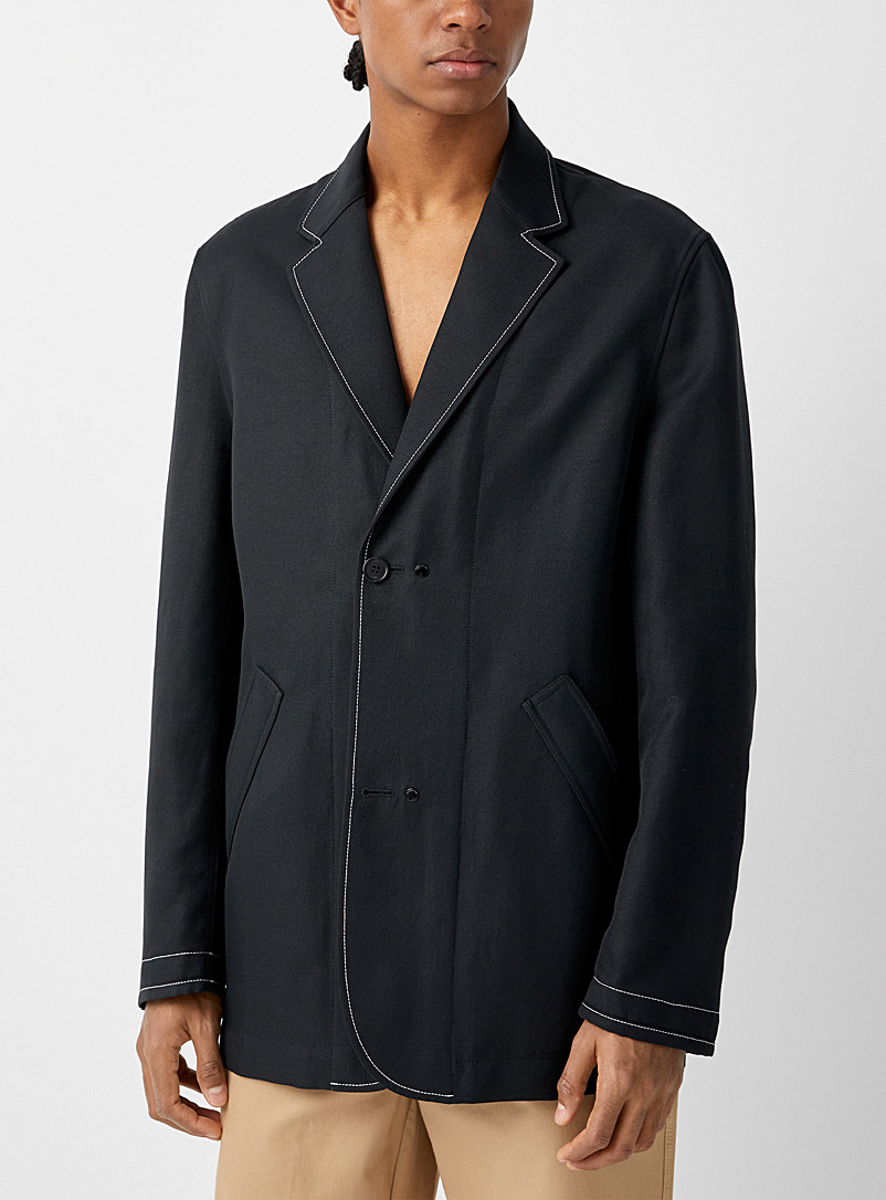 JW Anderson Black Accent topstitching supple jacket for men