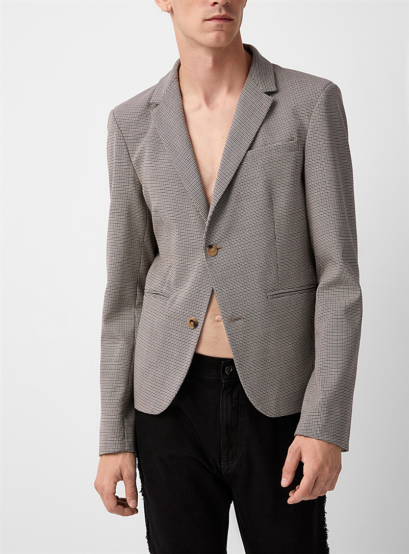 JW Anderson Grey Stretch wool micro-pattern jacket for men