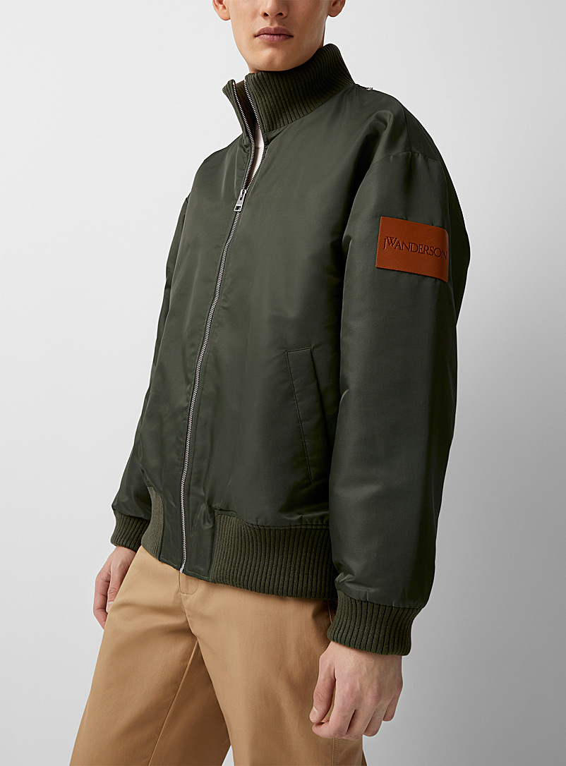 JW Anderson Green Harness block accent bomber jacket for men