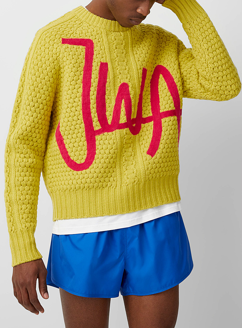 JW Anderson Golden Yellow JWA cable knit sweater for men