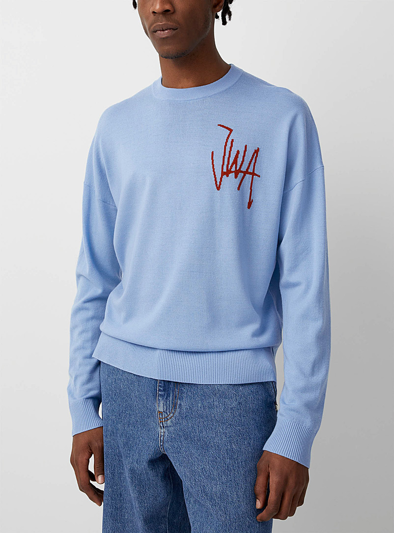 JW Anderson Baby Blue JWA crewneck sweater for men