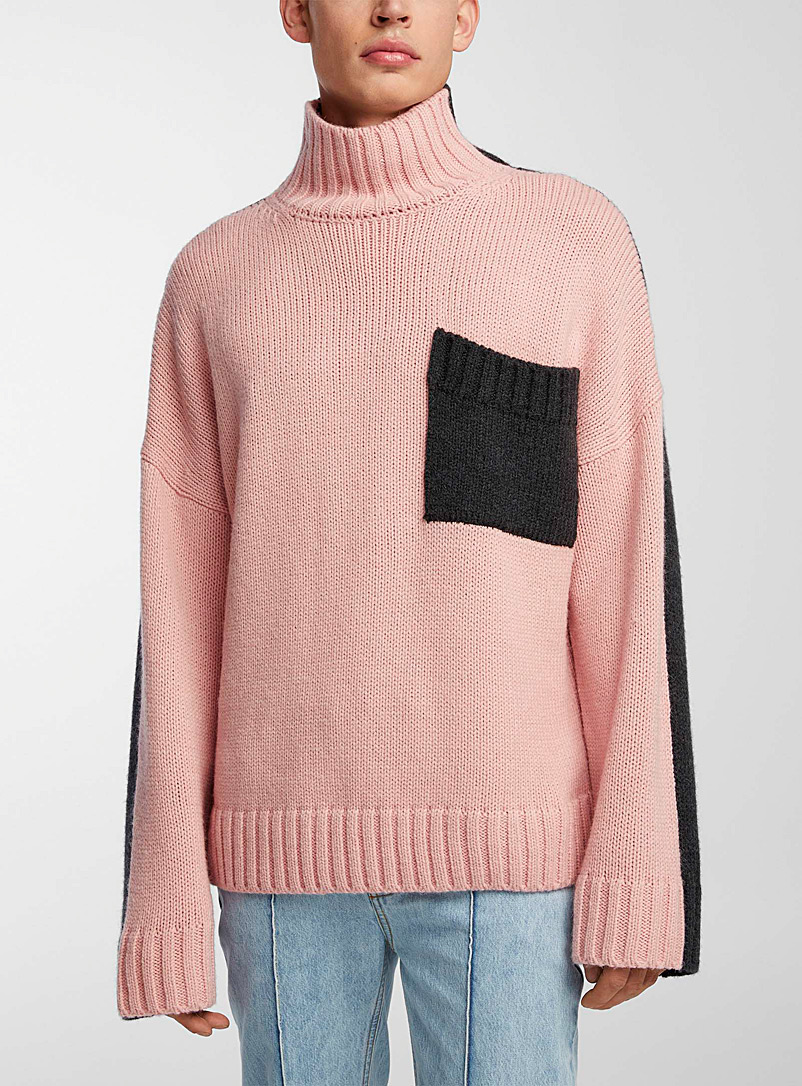 JW Anderson Pink Split colours sweater for men