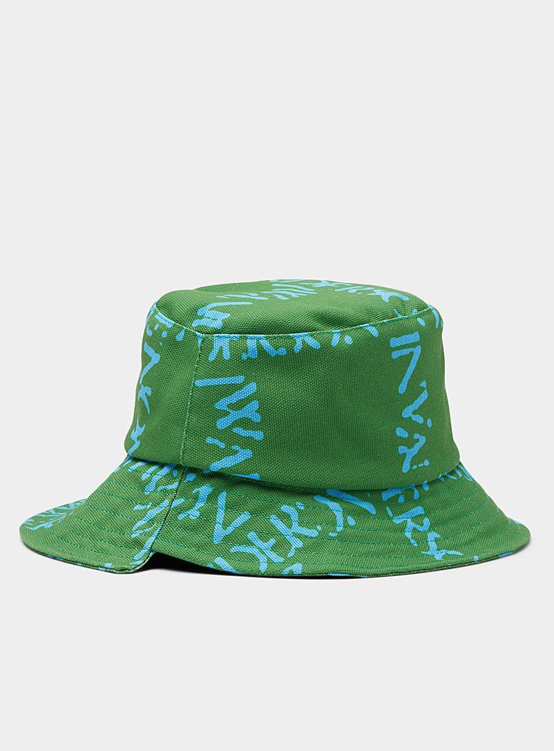 JW Anderson Green Green asymmetrical bucket hat for men