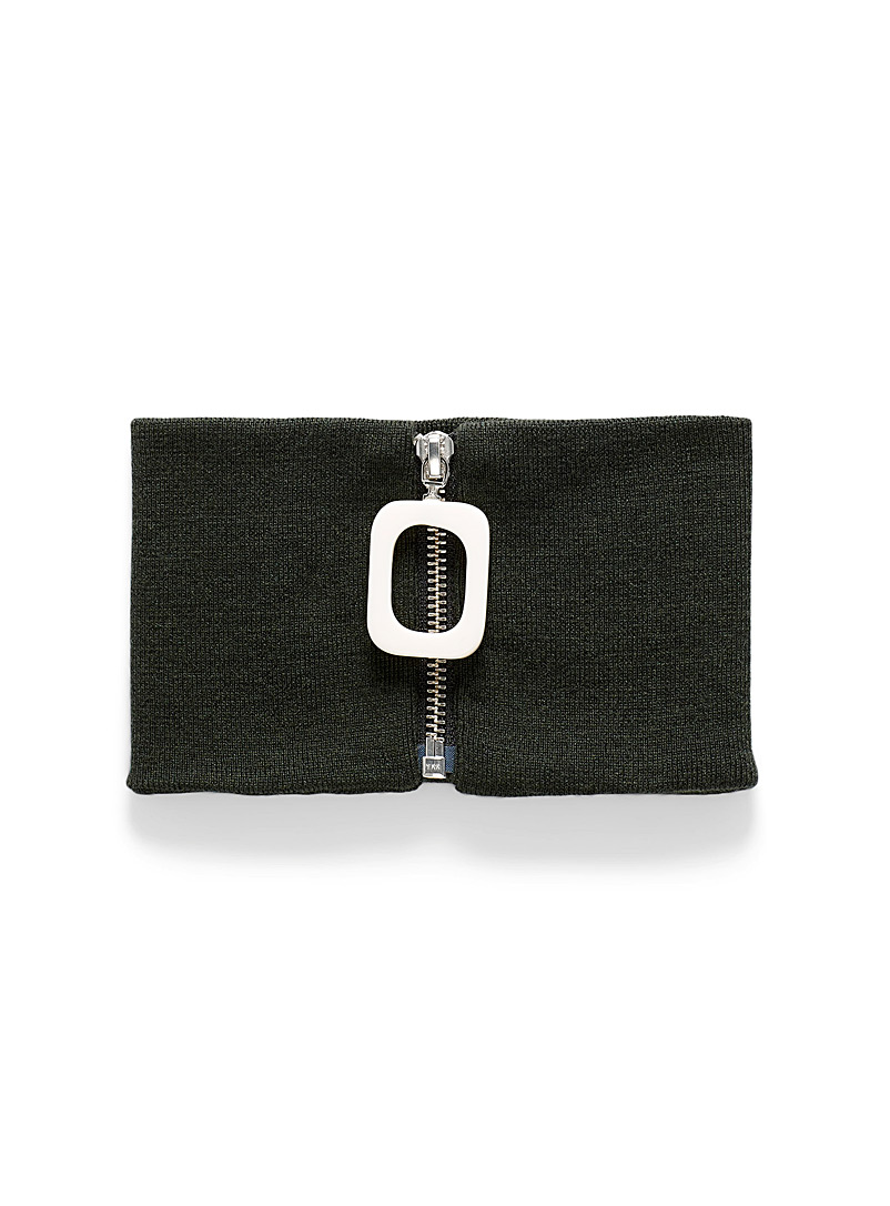 JW Anderson Green Signature zipped neckband for men