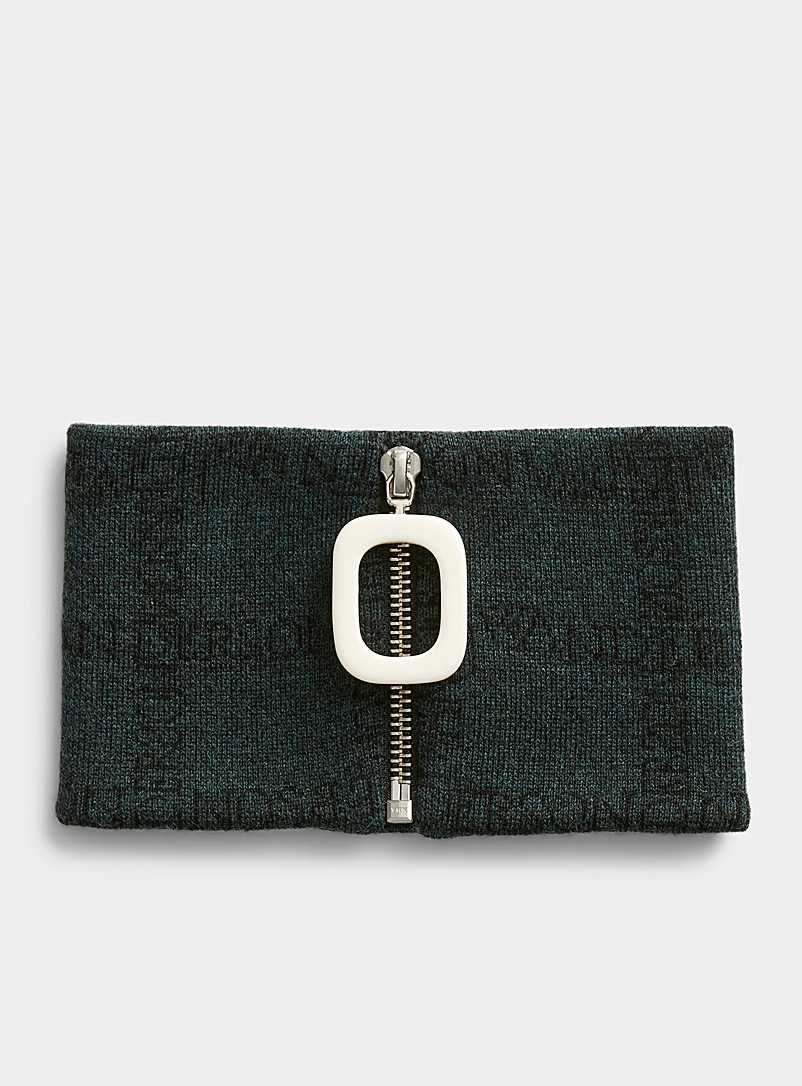 JW Anderson Green Signature zipped neckband for men