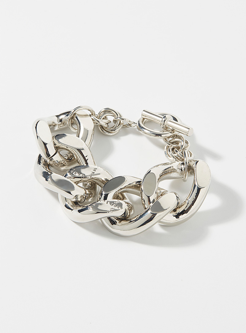 JW Anderson Silver Oversized chain bracelet for men