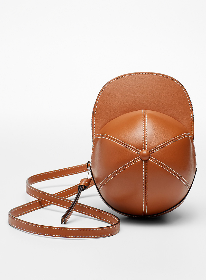JW Anderson Brown The leather cap bag for men