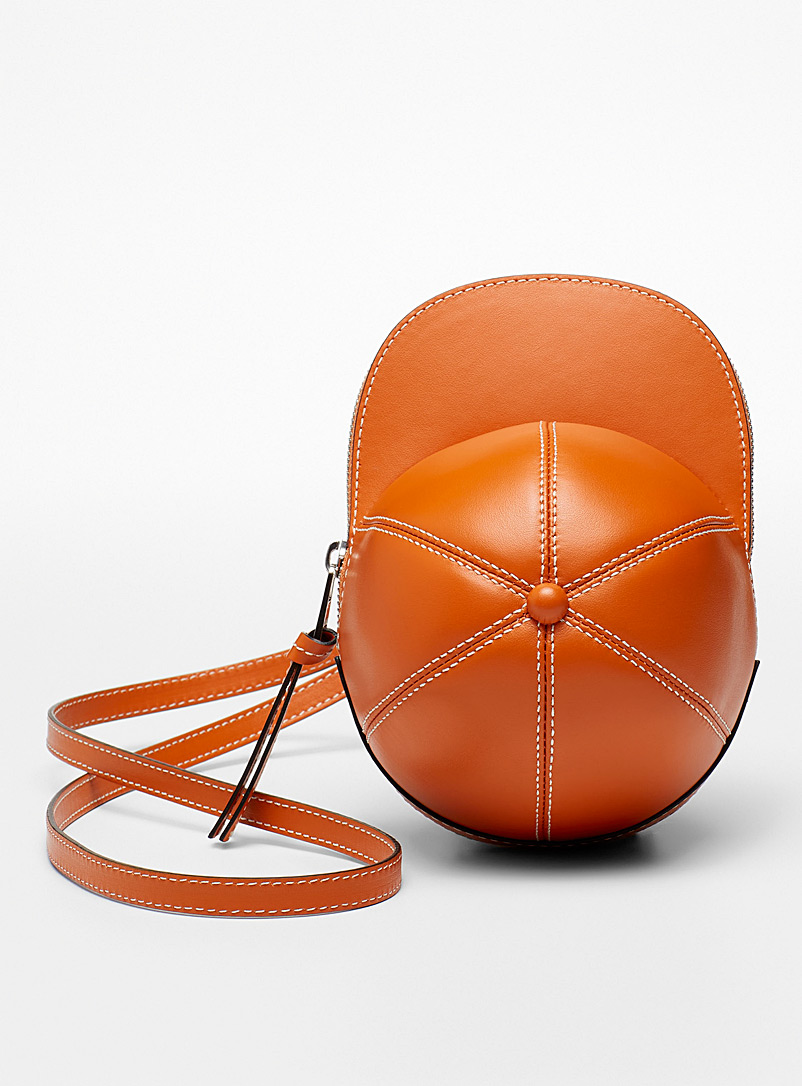 JW Anderson Orange The leather cap bag for men