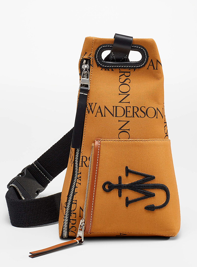 JW Anderson: Le sac ceinture grille logo Jaune moyen pour homme