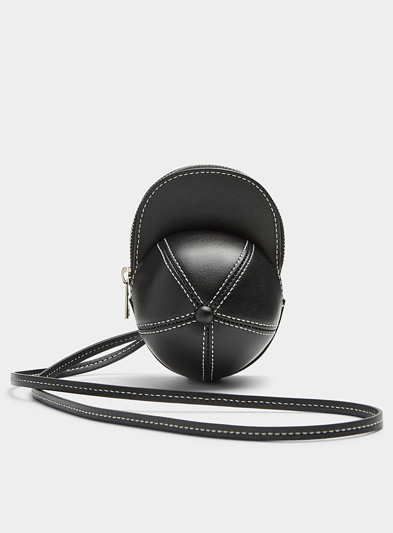JW Anderson Black Small leather cap bag for men