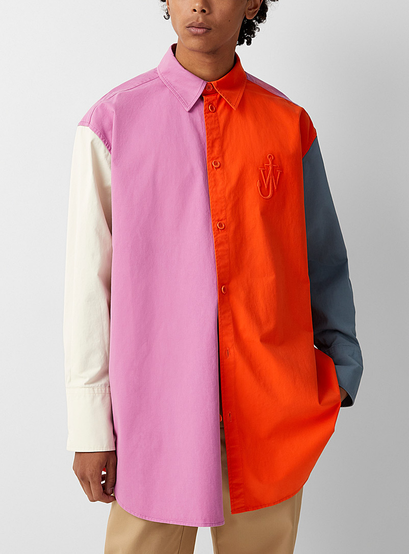 JW Anderson: La chemise ample blocs couleurs Rose pour homme