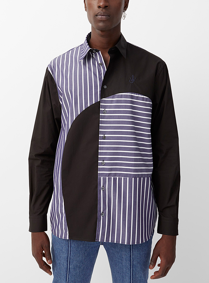 JW Anderson Blue Striped blocks shirt for men