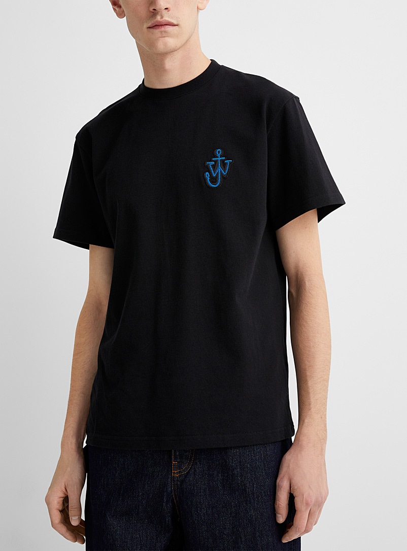 JW Anderson Black Embroidered logo T-shirt for men