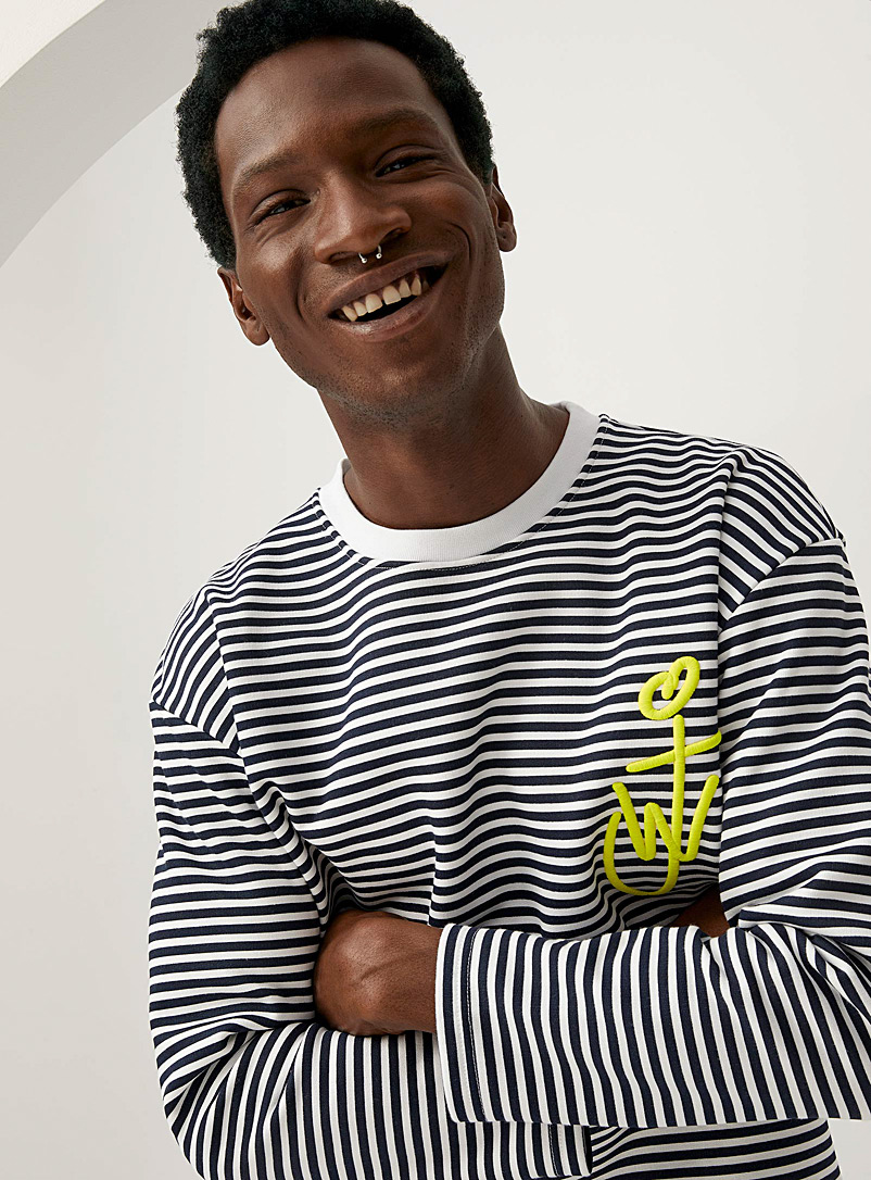JW Anderson White Striped long-sleeve T-shirt for men