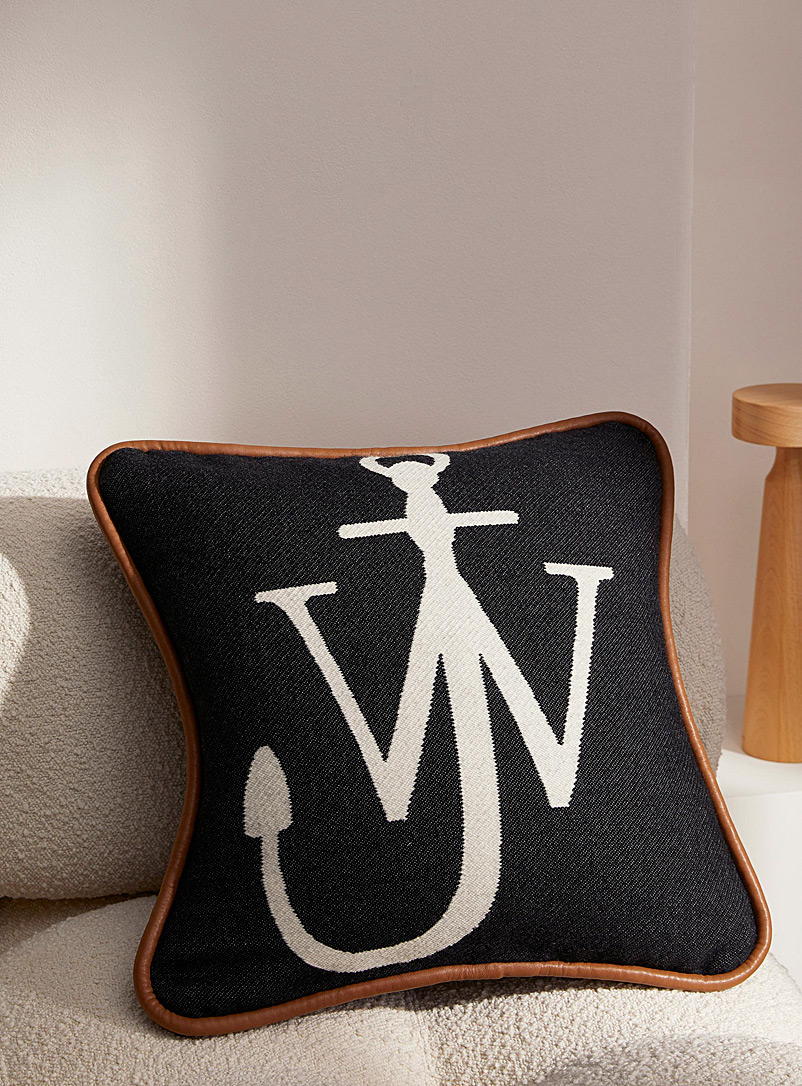 JW Anderson Black Signature anchor cushion 51 x 51 cm for men